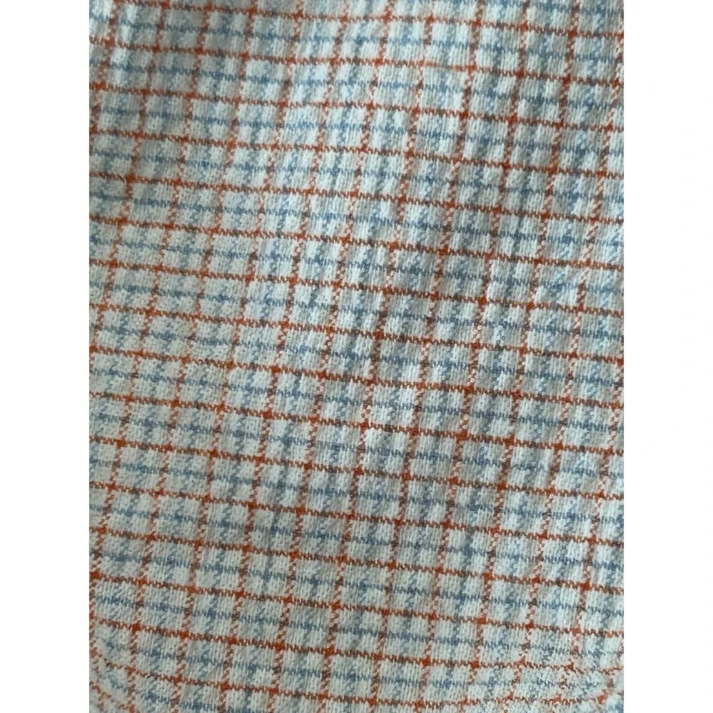 Banana Republic Mens Standard Fit Seersucker Check Button Down Shirt L Orange